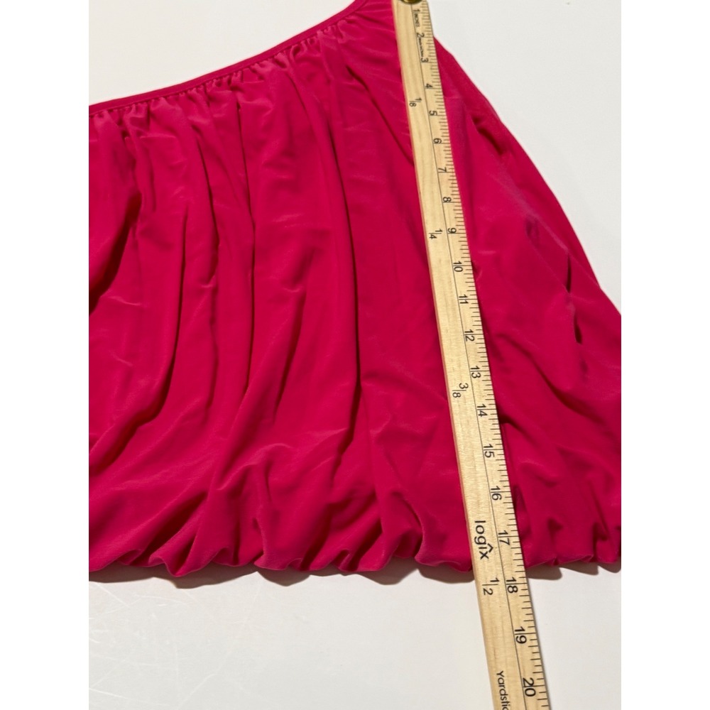 Express Womens One Shoulder Bubble Hem Blouse Fuchsia Pink XL New 06410594 - Picture 2 of 5
